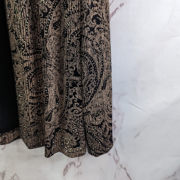 Alex Evenings Jacket Women Large Gold Sparkle Shimmer Metallic Lightweight Zip - Picture 4 of 13